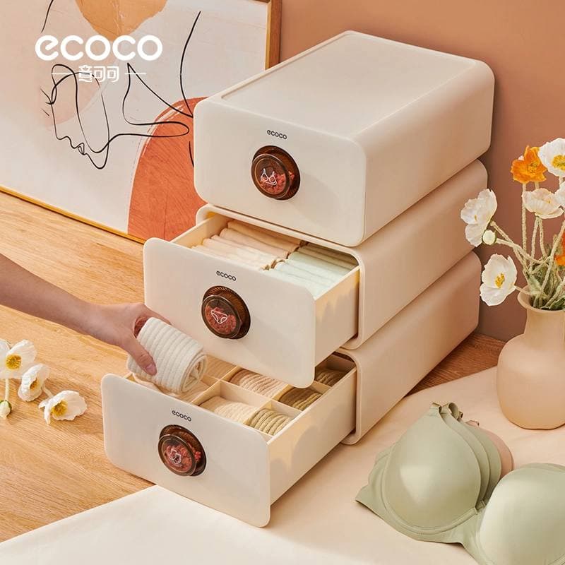 نظم دهنده کشویی لباس زیر و جوراب ecoco مدل E2340 + خوشبوکننده