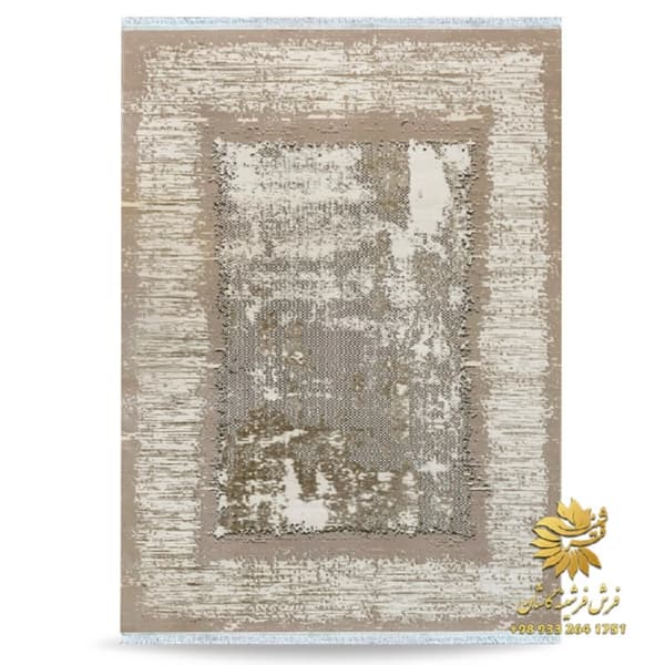 فرش کهنه نما مدرن زمنیه کرم بژ کد 42064