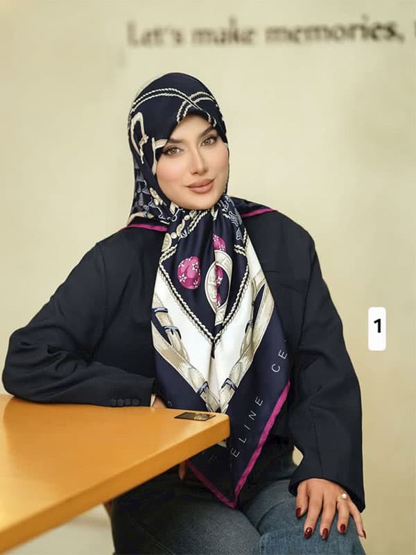 روسری ابریشم توییل کد ۸۸۵