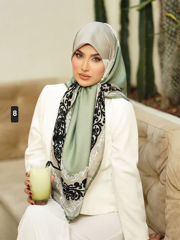 روسری ابریشم ژاکارد کد ۸۸۴ — تصویر ۸