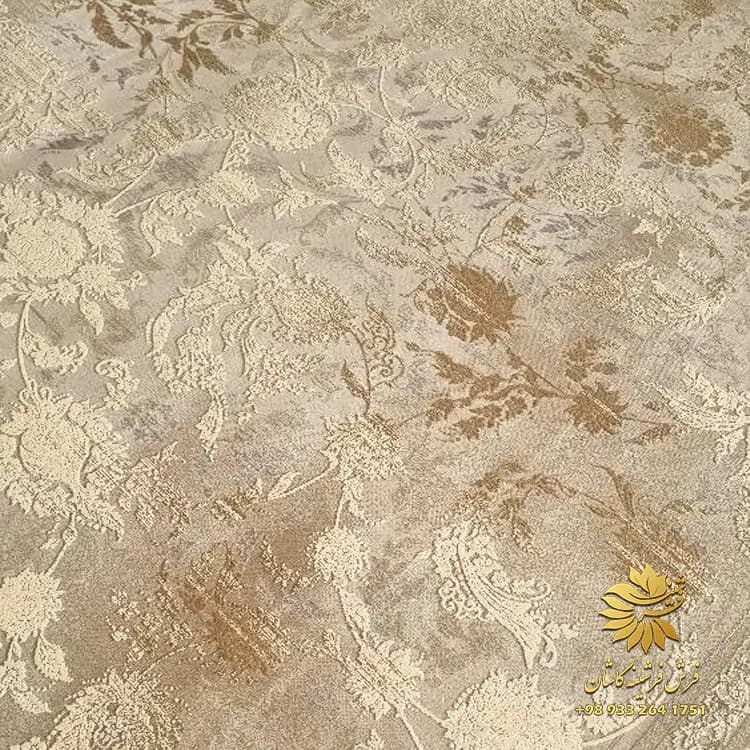 فرش طرح وینتیج 1200 شانه طلاکوب مدل دلوکس موکا — تصویر ۴