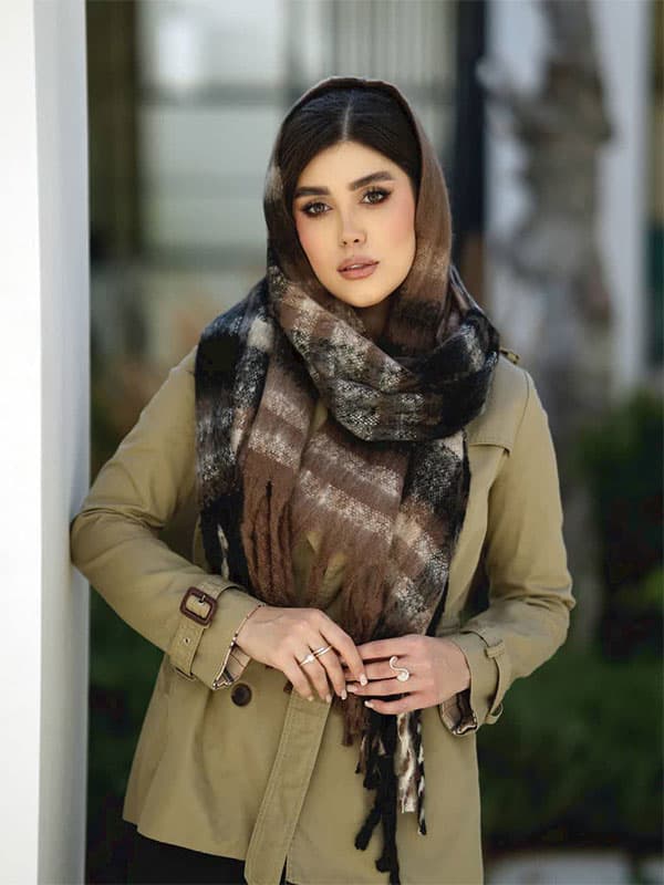 شال بیگ اسکارف طرح باربری کد ۸۶۲