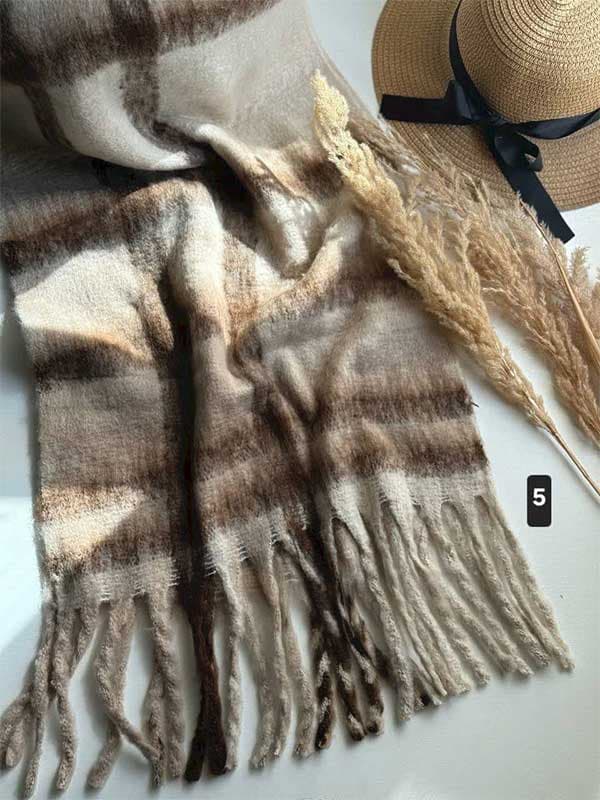 شال بیگ اسکارف طرح باربری کد ۸۶۲ — تصویر ۷