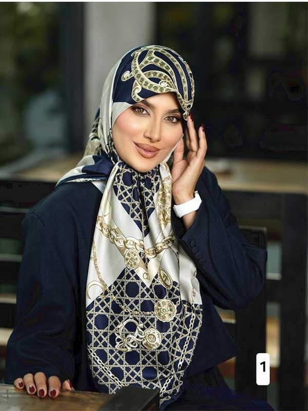 روسری ابریشم ژاکارد طرح دیور کد ۸۲۹