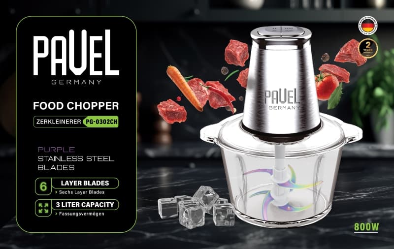 خرد کن 3 لیتری پاول مدل Pavel Food Chopper PG-0302CH — تصویر ۳