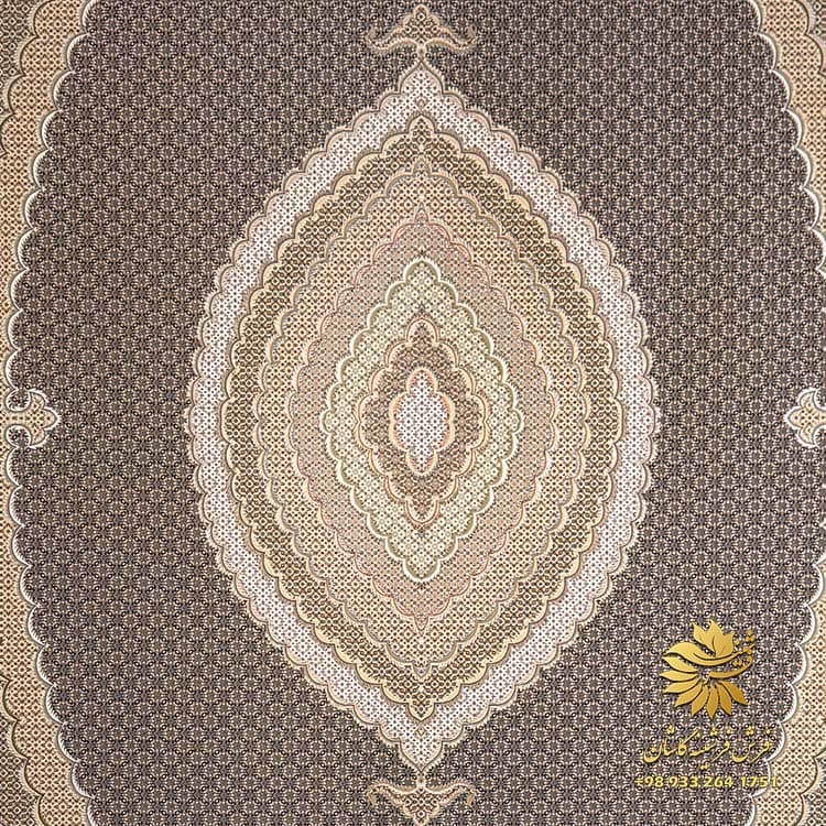 فرش طرح ریز ماهی 1500 شانه ابریشمی سرمه ای — تصویر ۲