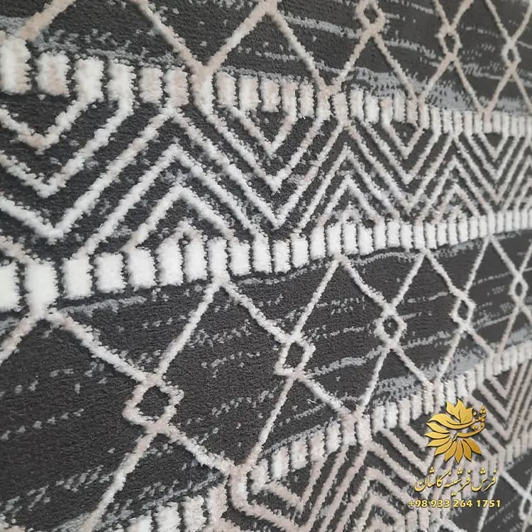 فرش مراکشی دودی 500 شانه گلبرجسته کد 40099 — تصویر ۵