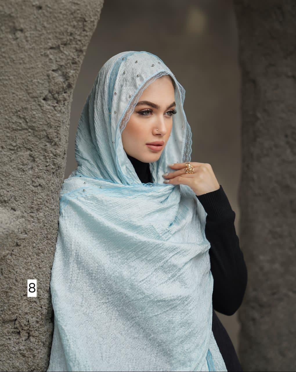 شال پلیسه گیپور دار کد ۶۹۵ — تصویر ۸