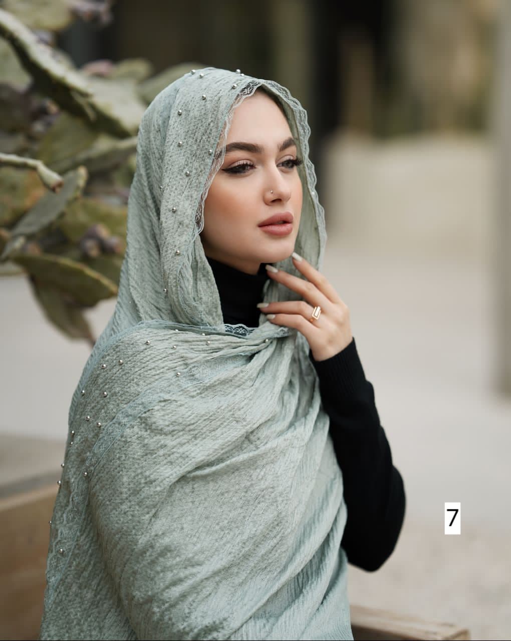 شال پلیسه گیپور دار کد ۶۹۵ — تصویر ۷