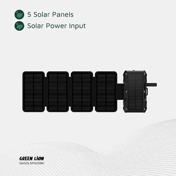 پاوربانک گرین لاین مدل GL-PX27 Solar 5-Panel ظرفیت 20000 میلی آمپر — تصویر ۴