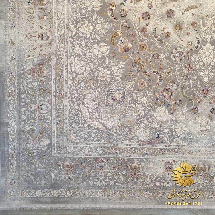 فرش ماشینی 1500 شانه وینتیج طوسی آتلانتیس — تصویر ۲