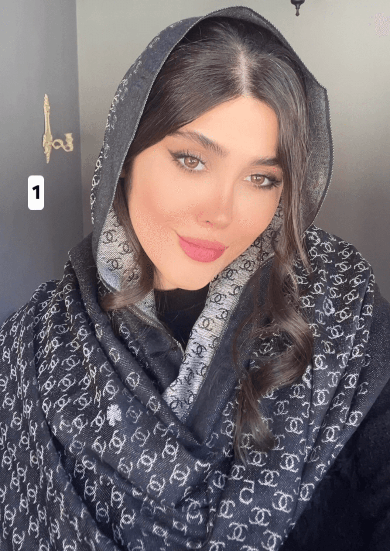 شال کشمیر لمه دار طرح شنل کد ۵۷۱