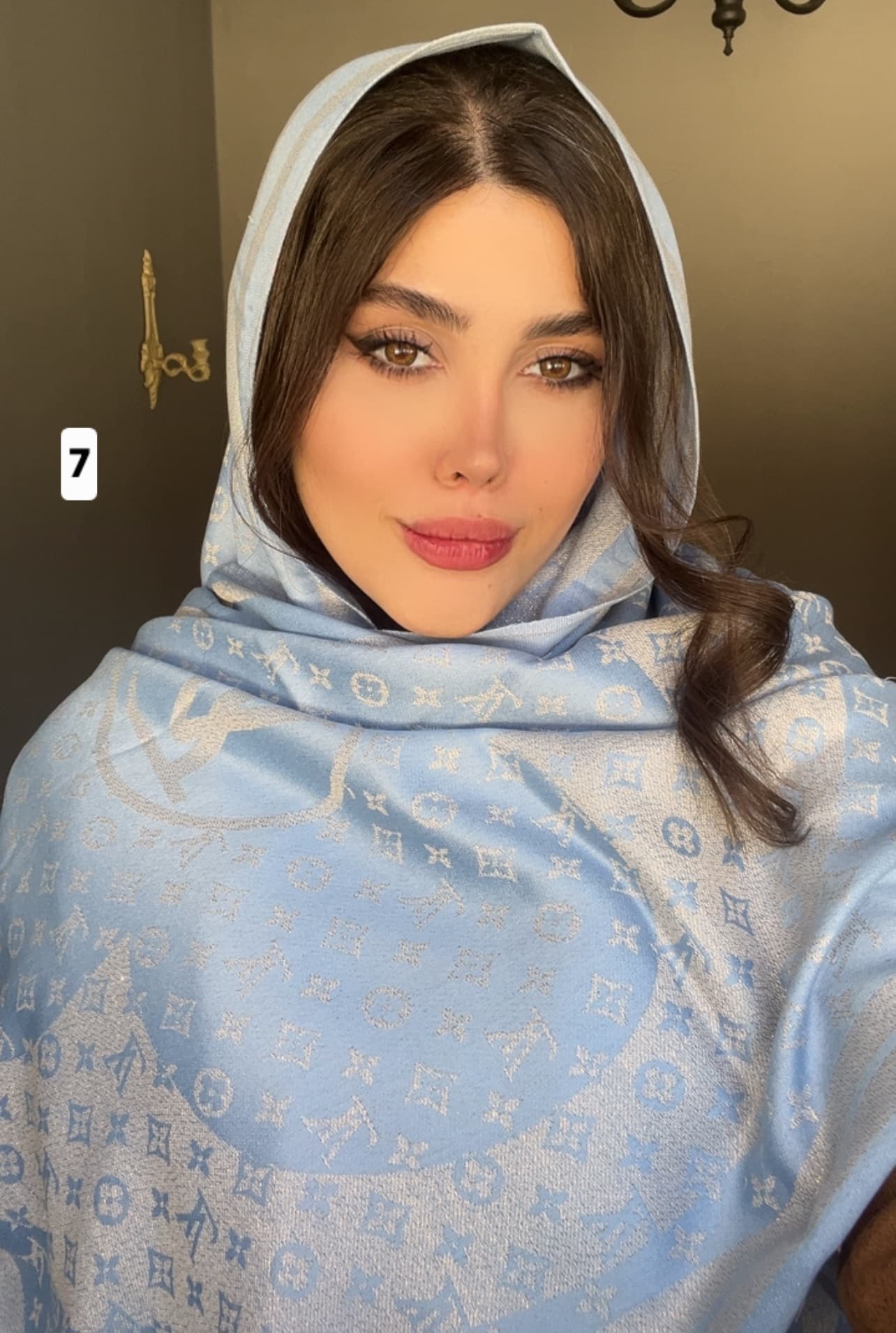 شال کشمیر لمه دار طرح ال وی کد ۵۵۸ — تصویر ۷
