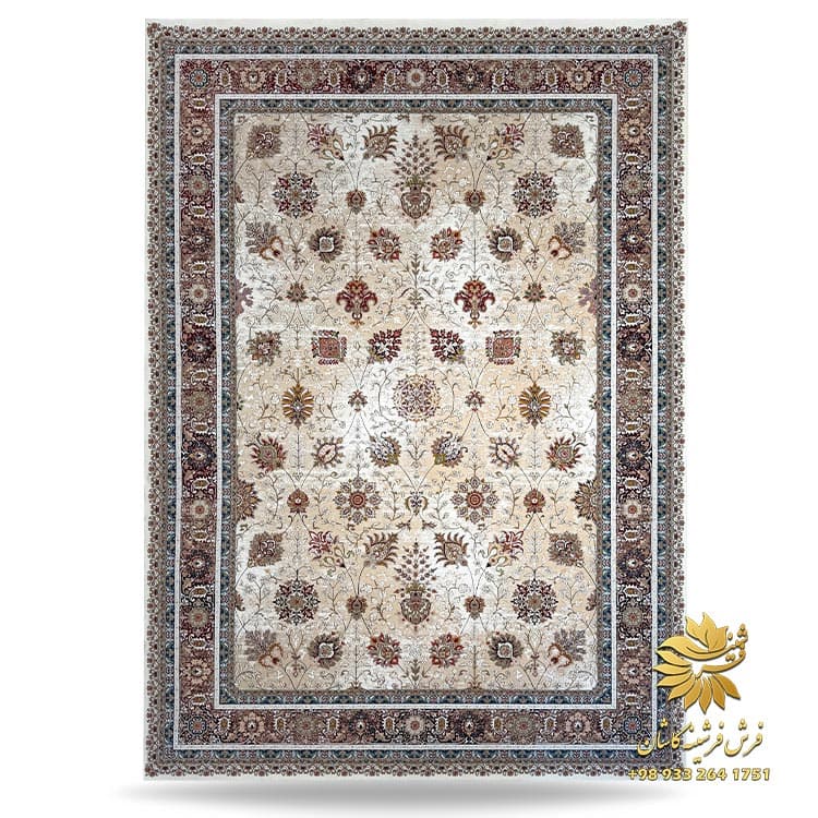فرش سلطان آبادی جدید 1200 شانه کرم بژ 233