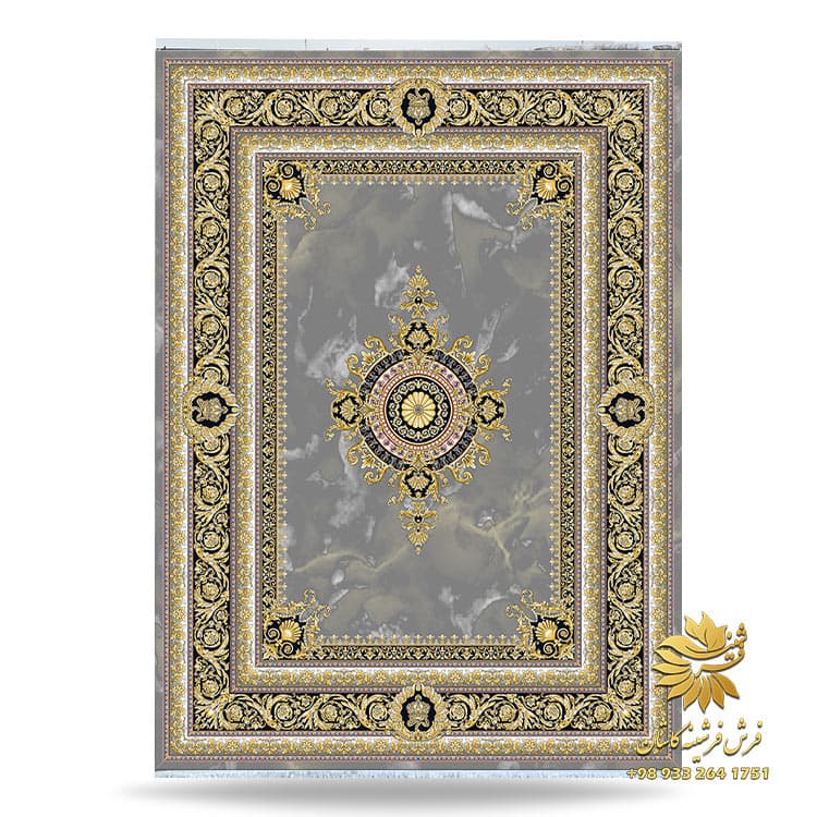 فرشینه ورساچه طوسی طلاکوب کد 1030 — تصویر ۴