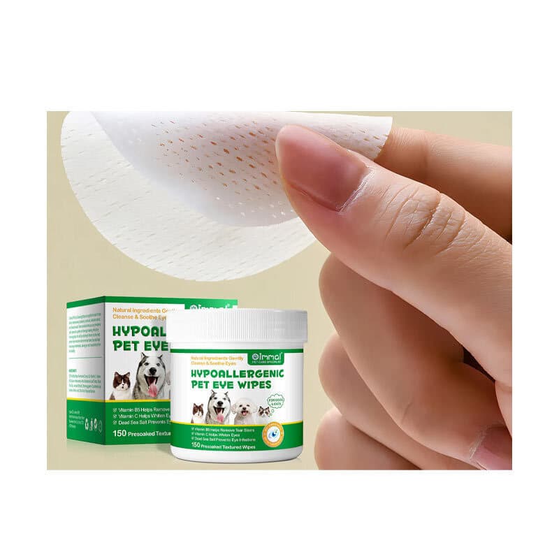پد مراقبت از چشم سگ و گربه اویمال با عصاره های طبیعی گیاهان Oimmal Pet Eye Wipes بسته 150 عددی — تصویر ۳