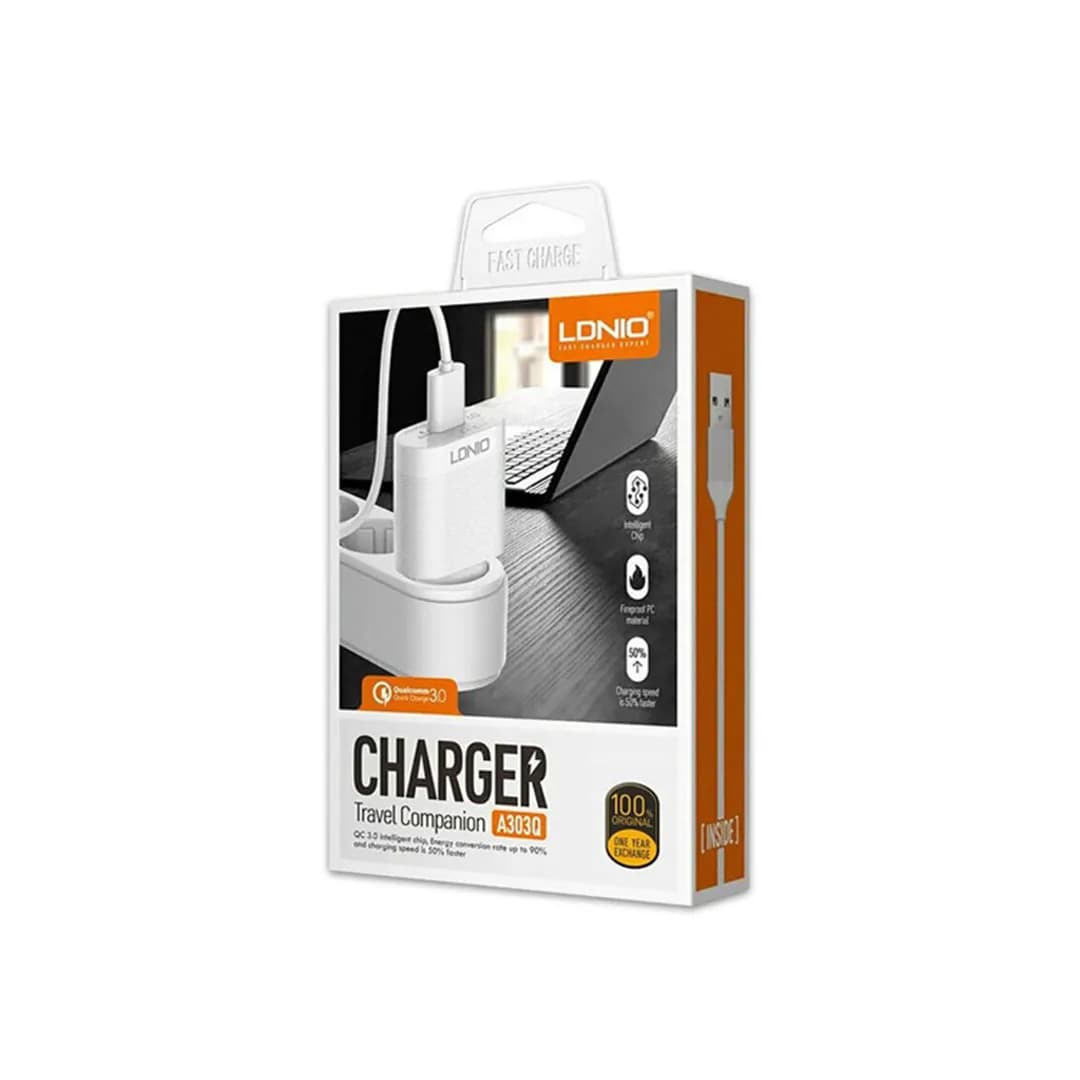 شارژر دیواری الدینیو مدل A303Q با کابل USB-C ظرفیت 18 وات — تصویر ۵