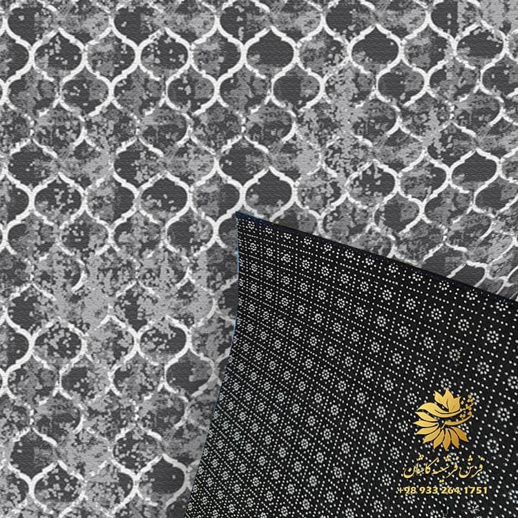 فرشینه طرح مراکشی دودی با نمای جدید کد m435 — تصویر ۳