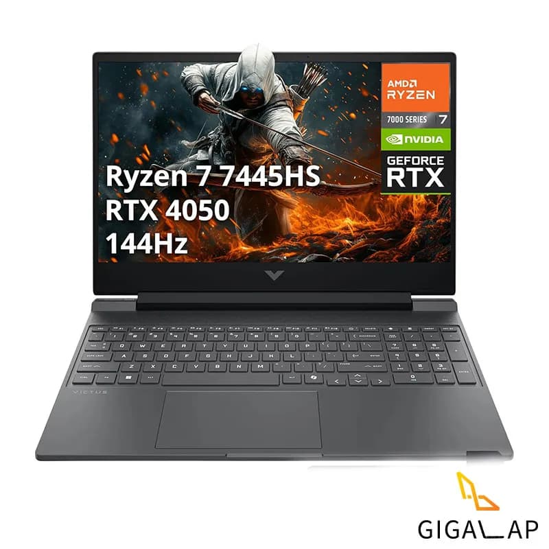 لپ تاپ گیمینگ HP Victus 15 – R7 7445HS | 8GB | 6GB RTX 4050 | 144Hz