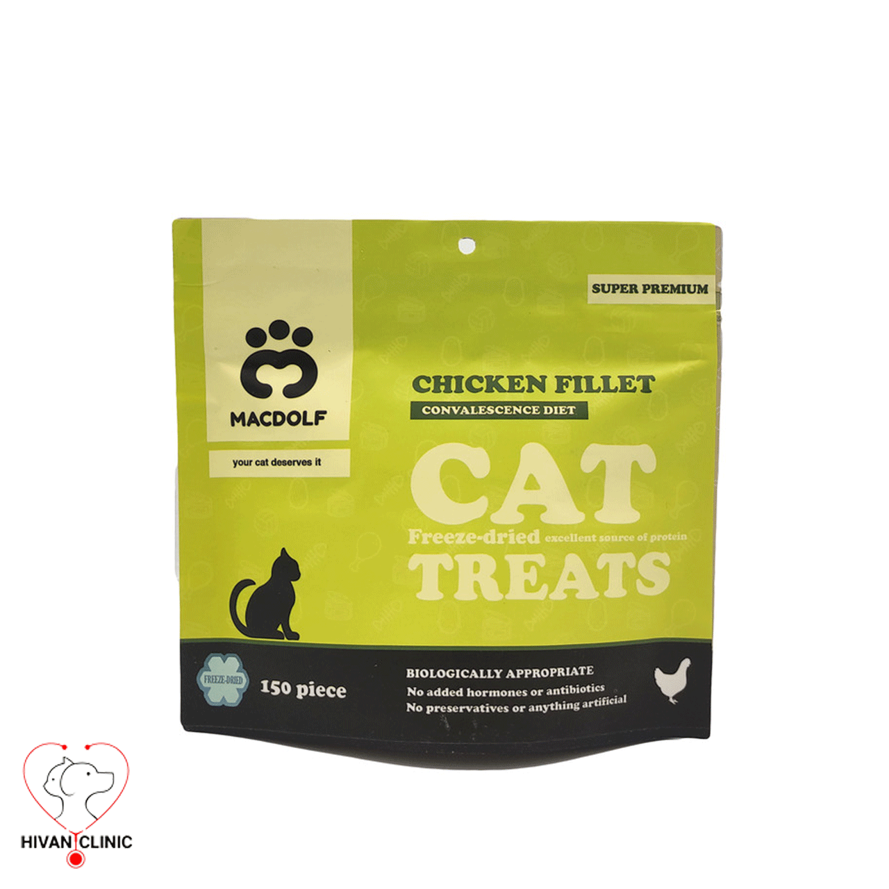 تشویقی فریز دراید مکدولف گربه طعم مرغ (MacDolf cat treats Chicken Fillet)
