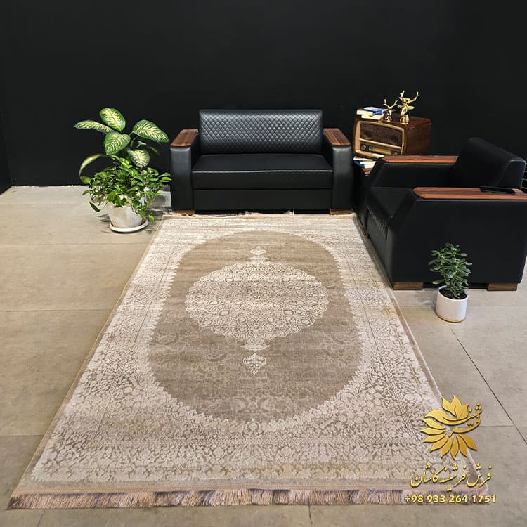 فرش نسکافه ای شیک 700 شانه اکرولیک 71050nw — تصویر ۵