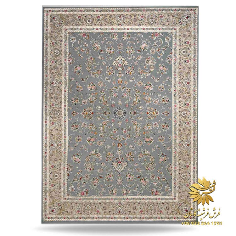 فرش باغ گل طوسی 1200 شانه طراحی جدید