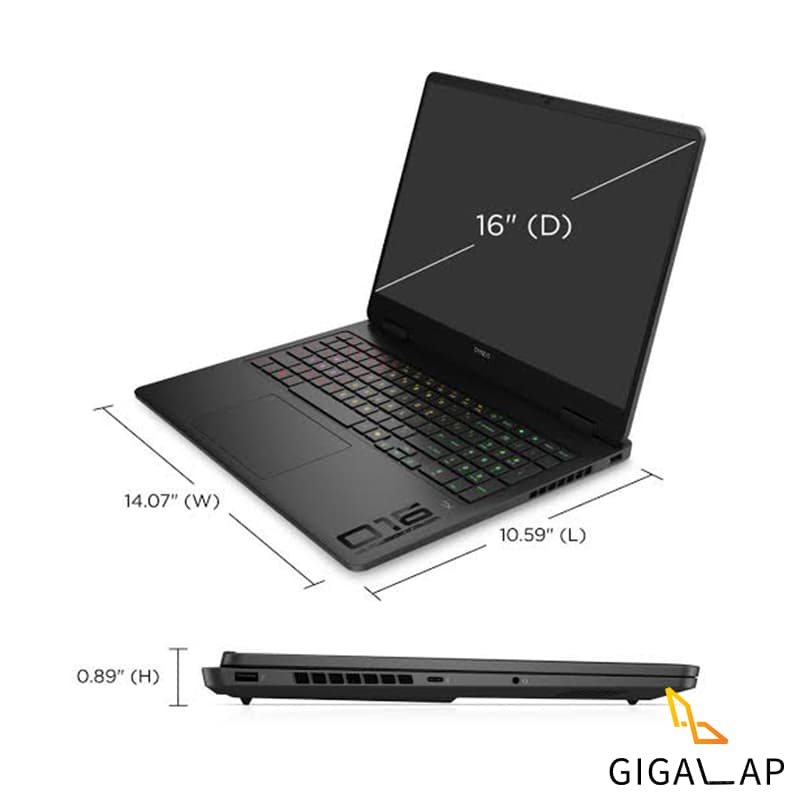 لپتاپ HP Omen 16 Slim – Core Ultra 7 255H | RTX 5060 8GB |24GB | 165Hz — تصویر ۶
