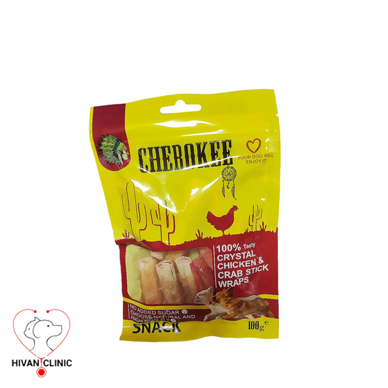 تشویقی سگ چروکی طعم مرغ و خرچنگ (Cherokee Snack)