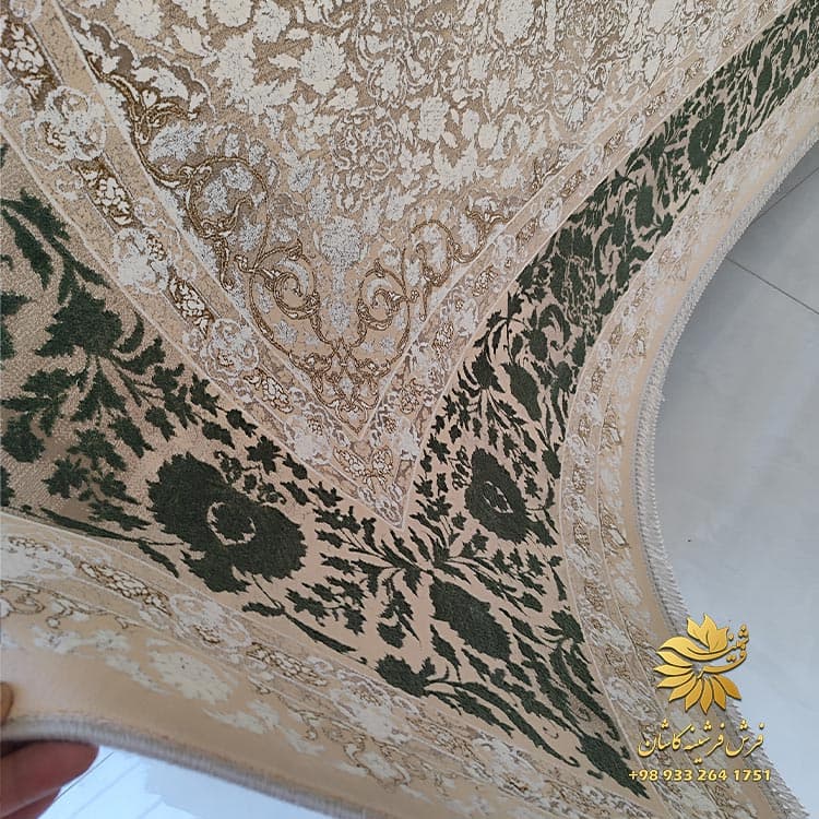 فرش سبز و کرم مدرن 1200 شانه آنتاریوم — تصویر ۴