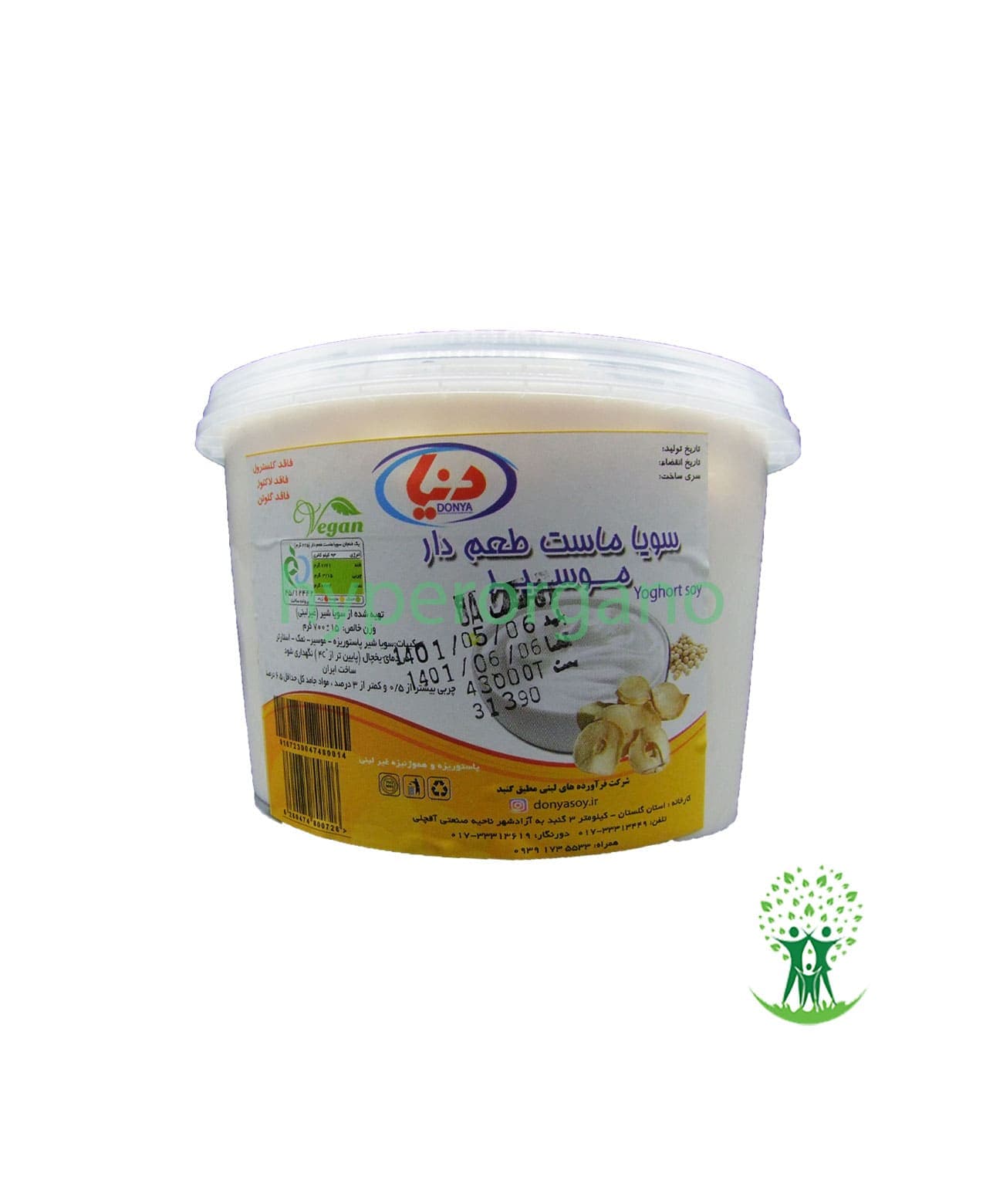 سویا ماست طعم دار موسیر دنیا 700 گرمی