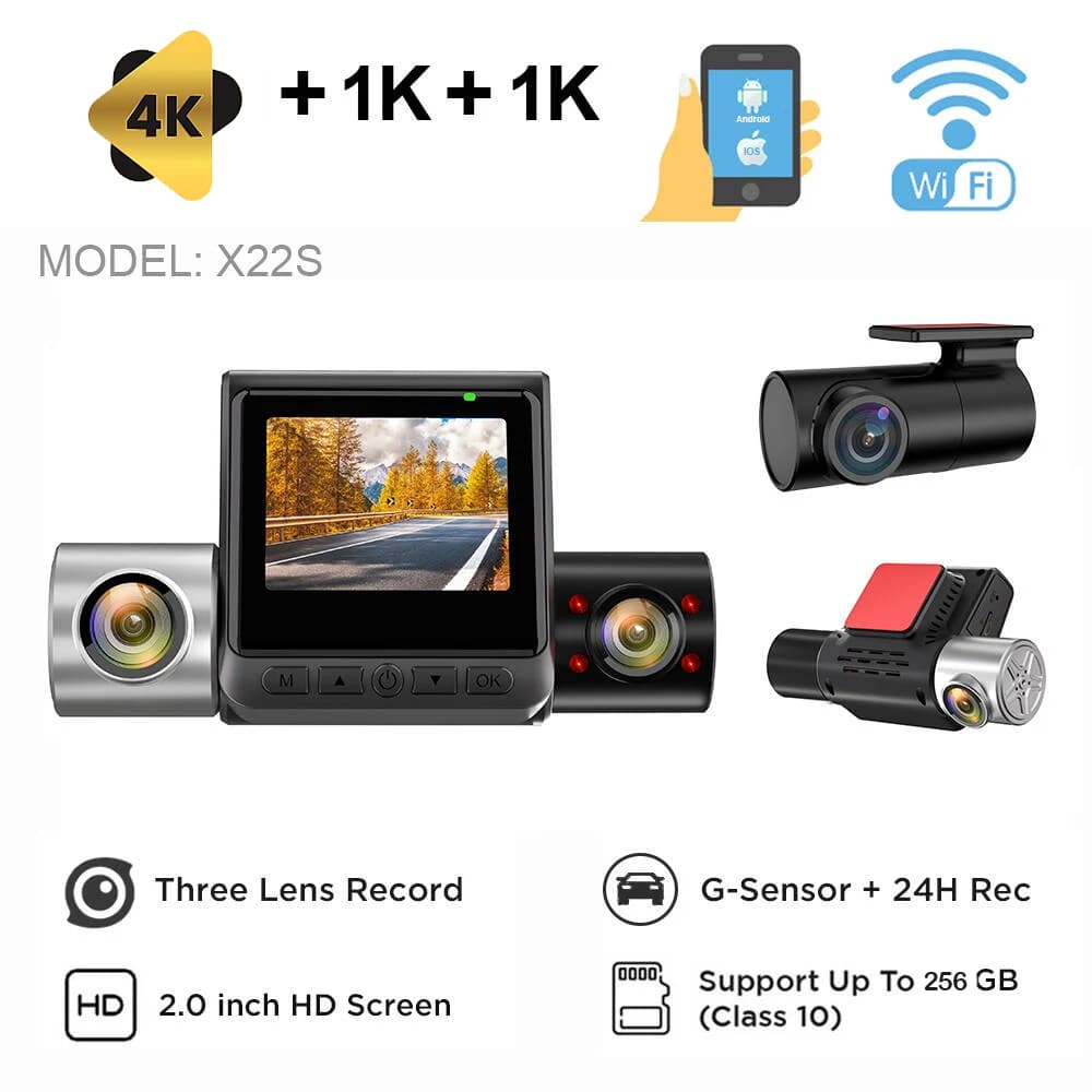 دوربین خودرو ۳ لنزه 4K وای فای دار Botslab مدل X22S