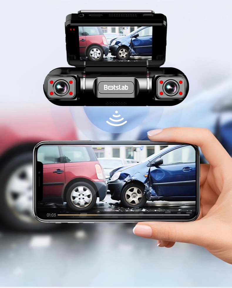 دوربین خودرو 4 لنزه وای فای دار 4K دید در شب Botslab مدل X19 — تصویر ۳