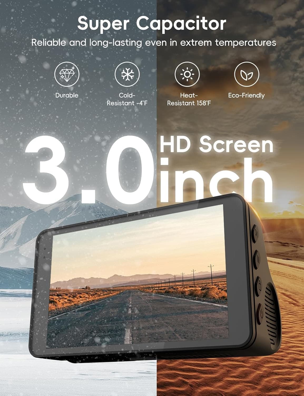دوربین خودرو ۲ لنز ۴K وایفایدار اینفینیتی X900 — تصویر ۴
