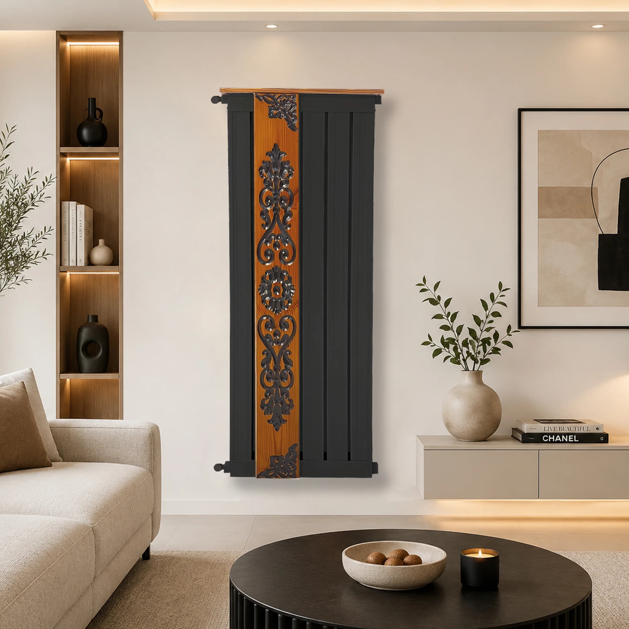 رادیاتور ایستاده هاتیپس مدل ارکیده مشکی 120cm — تصویر ۳