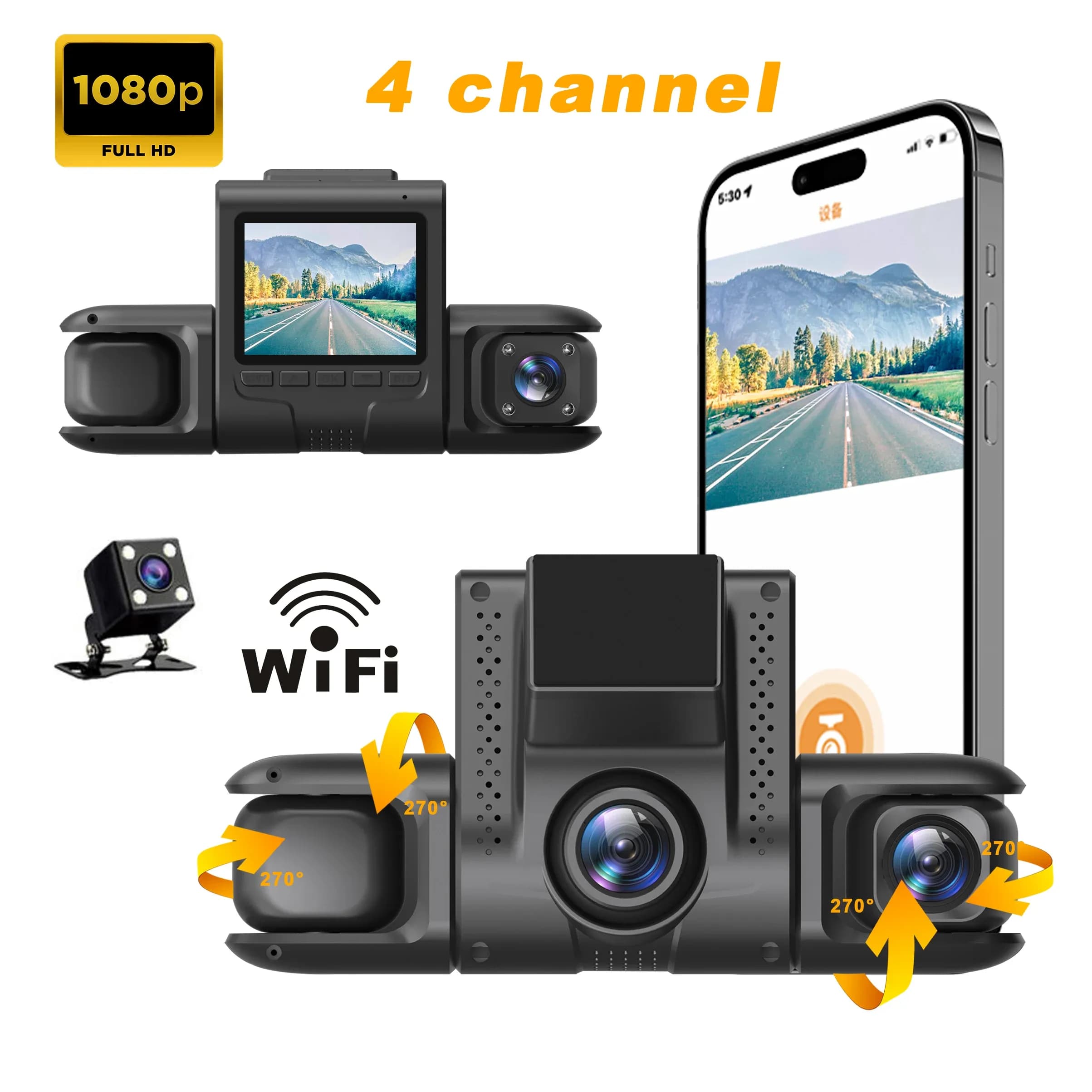 دوربین خودرو 4 لنز وای فای دار B05
