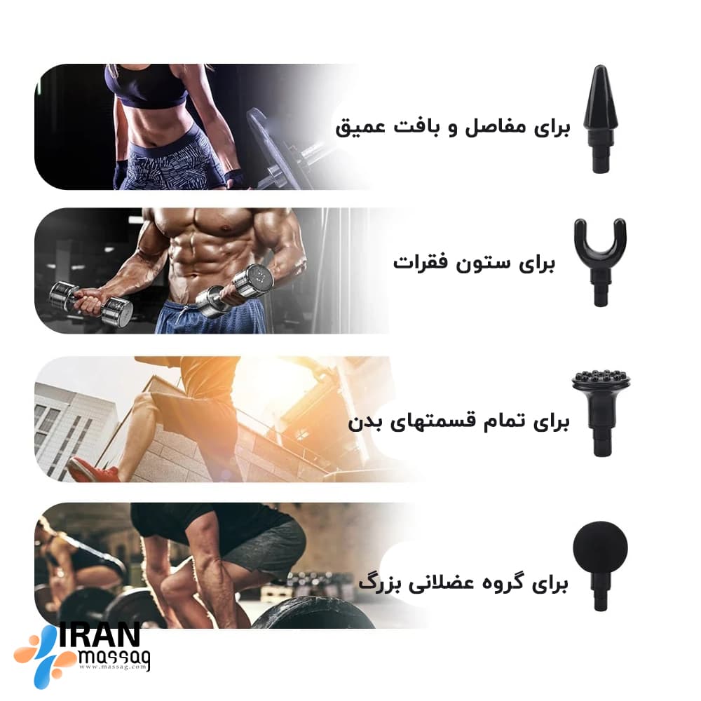 ماساژور تفنگی تاشو آیجویر مدل IJ5C | دارای ۴ سطح سرعت قابل تنظیم و کاملا بی صدا — تصویر ۲