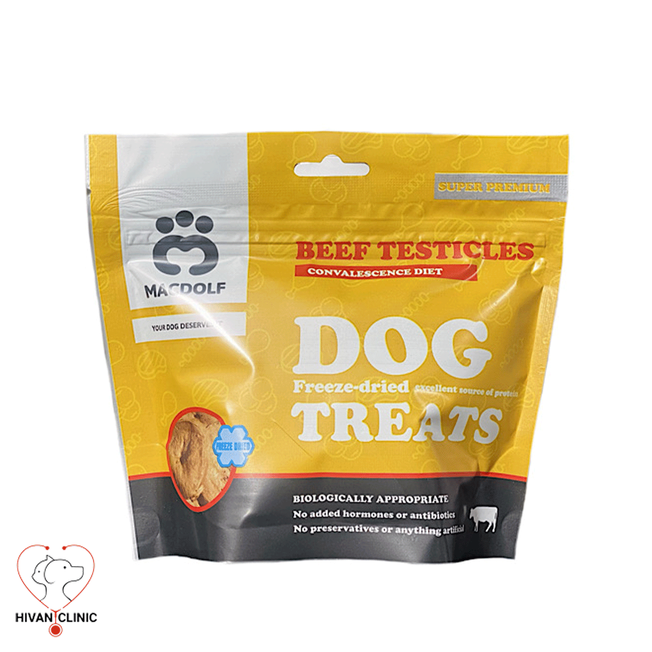 تشویقی فریزدراید مکدولف سگ طعم دنبلان ( MacDolf dog treats Beef Testicles)