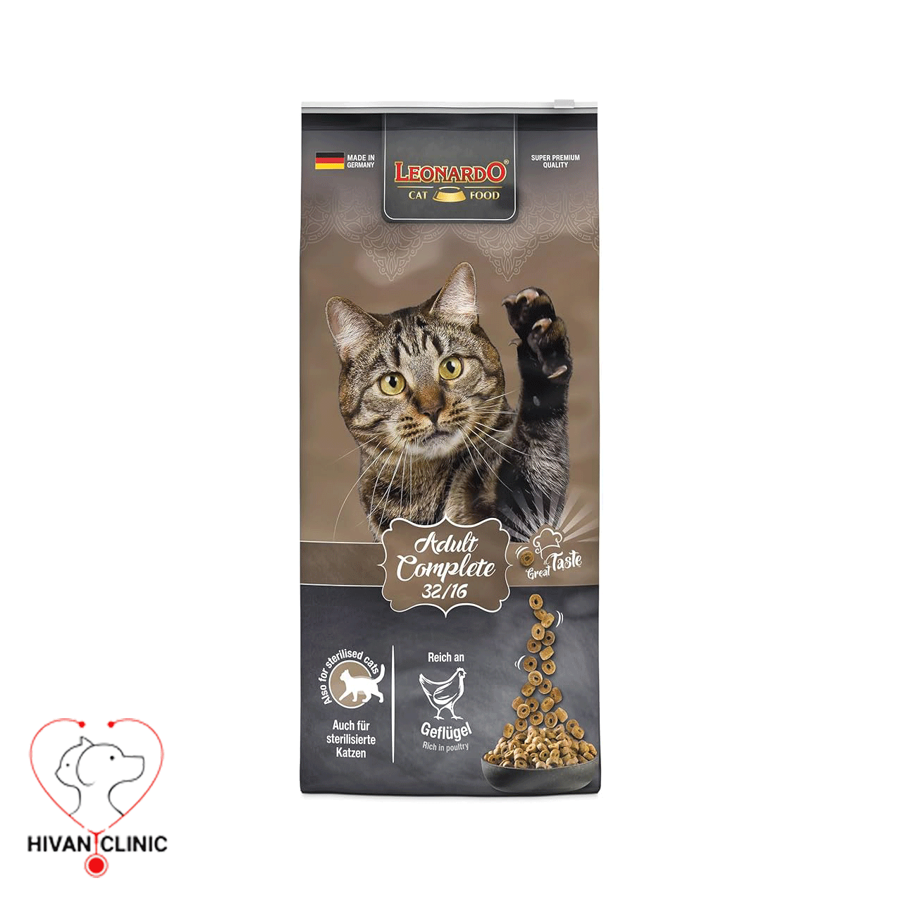 غذای خشک لئونارد گربه طعم مرغ فله 1 کیلویی (“Cat Dry Food “leonardo)