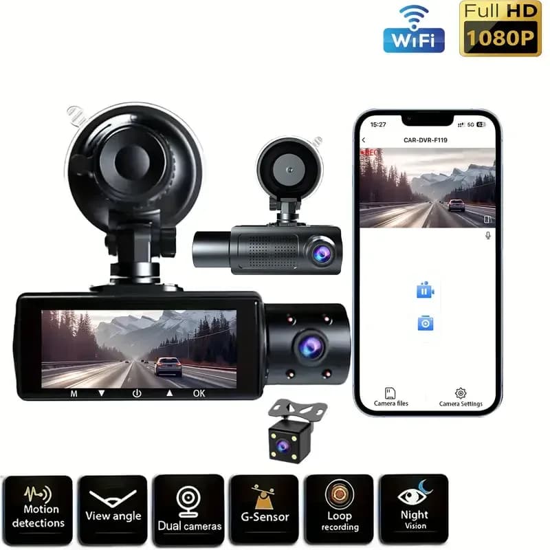 دوربین 3 لنزه خودرو وای فای دار Y16