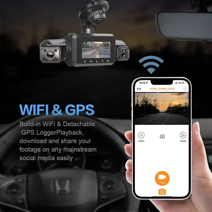 دوربین 4 لنزه خودرو وای فای دار مدل M99 — تصویر ۴