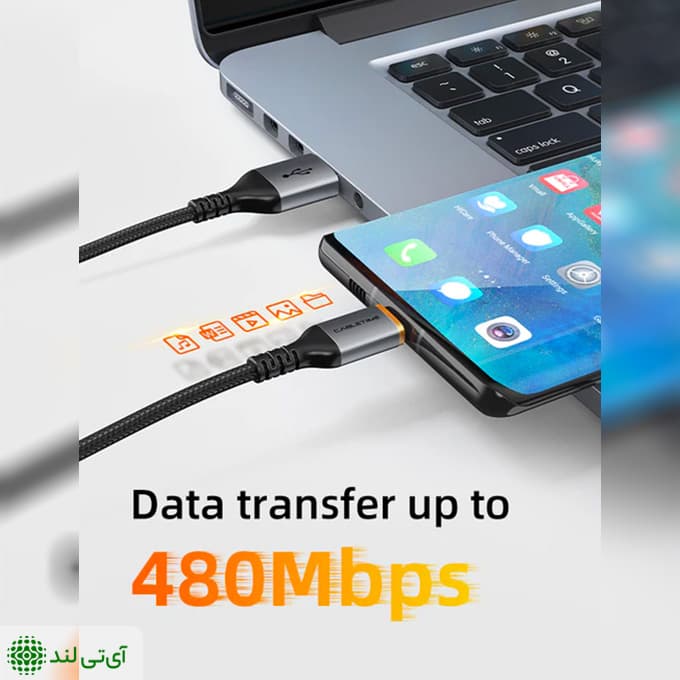 کابل شارژ و دیتا کِیبِل تایم مدل Cabletime CA30H (1M) — تصویر ۲