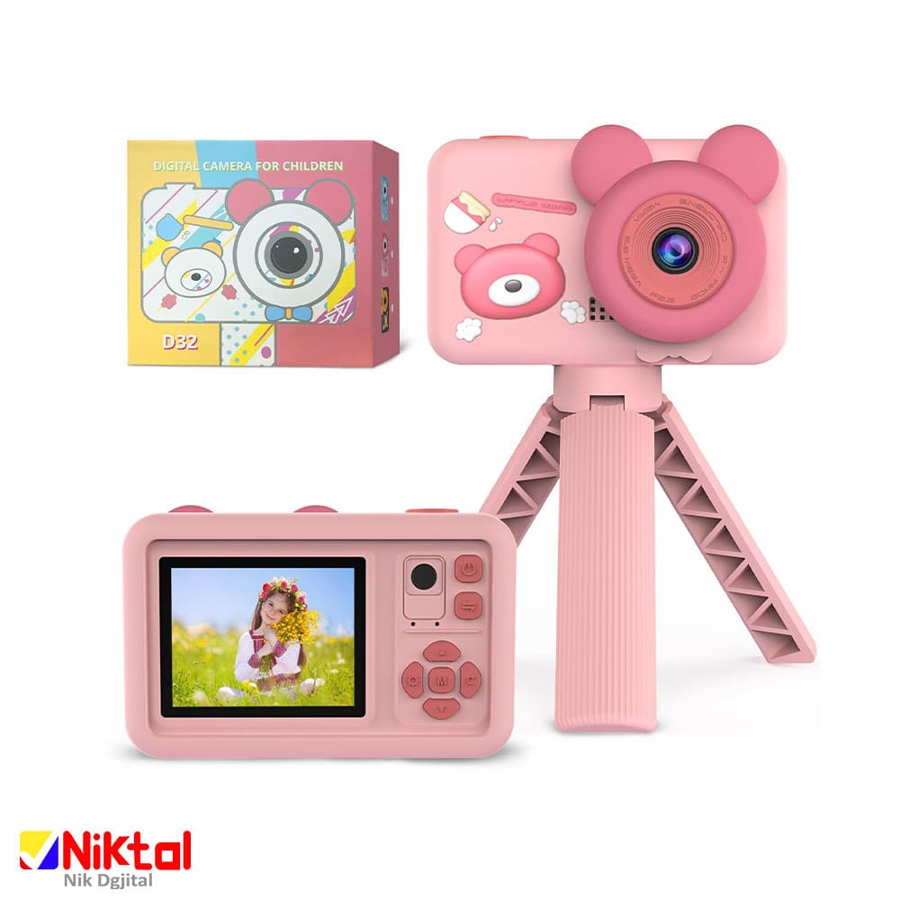دوربین دیجیتال کودک D32 | دارای صفحه نمایش رنگی با قابلیت فیلمبرداری full HD — تصویر ۴