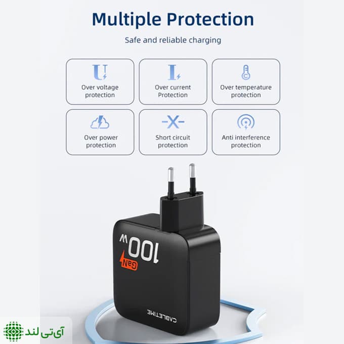 شارژر دیواری 100 وات کِیبِل تایم مدل Cabletime G100B — تصویر ۵