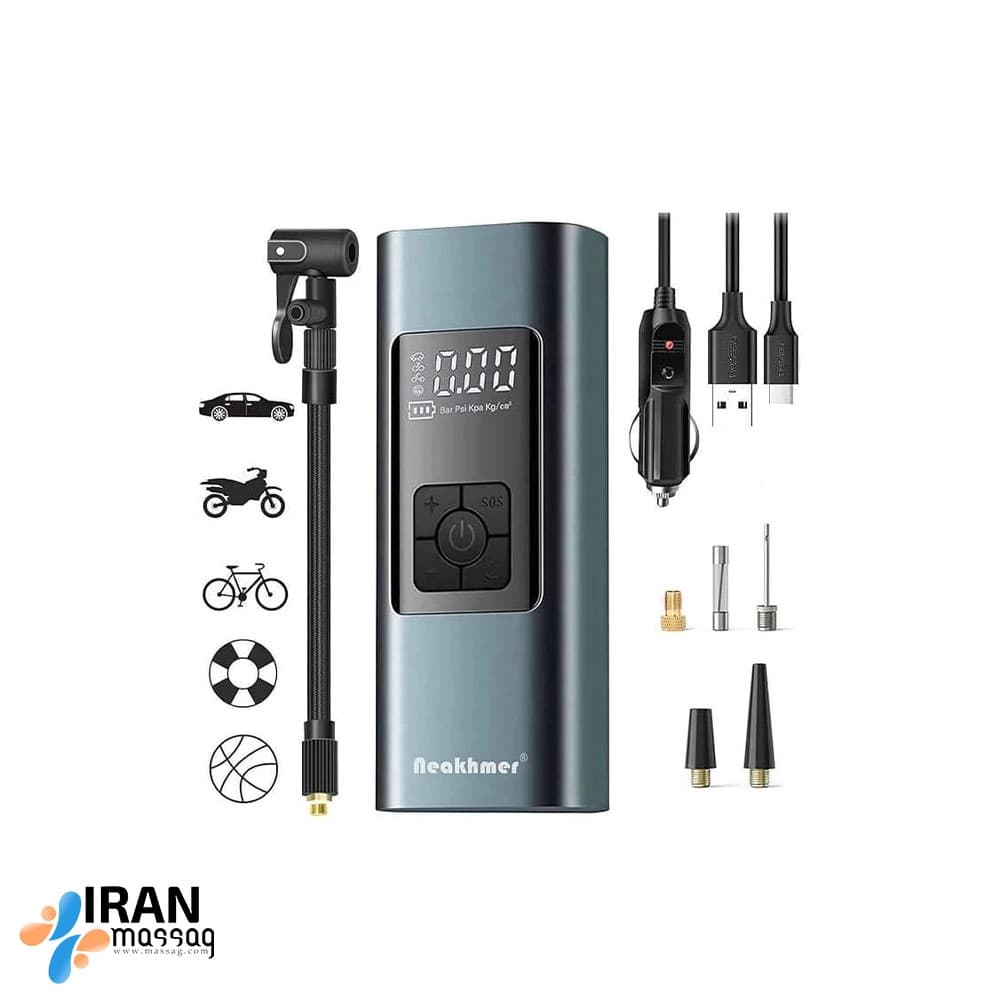 پمپ باد برقی هوشمند مایلسی مدل AP01: تنظیم خودکار فشار تا 150 PSI، شارژ از خودرو و پاوربانک