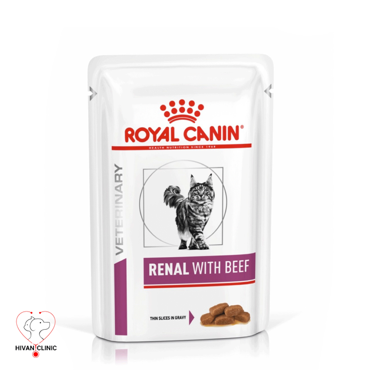 پوچ رویال کنین گربه رنال طعم گوشت (ROYAL CANIN® Renal with Beef)