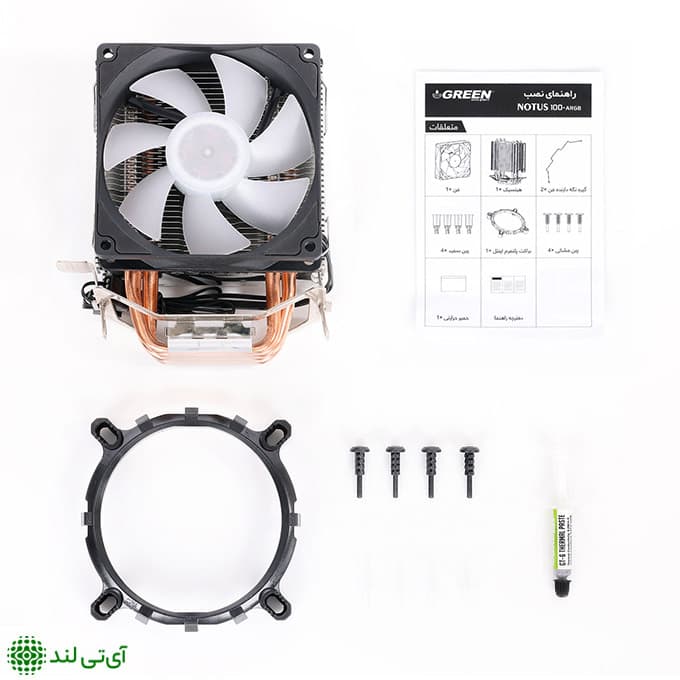 خنک کننده بادی پردازنده گرین مدل Green Notus 100 ARGB — تصویر ۶