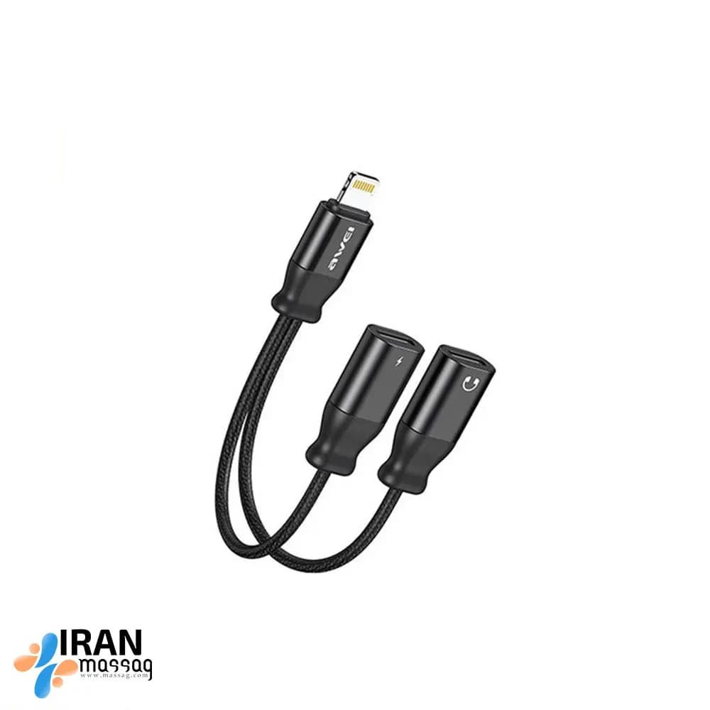 کابل تبدیل شارژر و هدفون Awei CL-72 | مناسب برای انواع آیفون