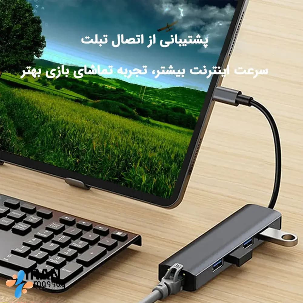 هاب 5 پورت Type-c مدل BYL-2302 | با طراحی سبک و کوچک — تصویر ۳