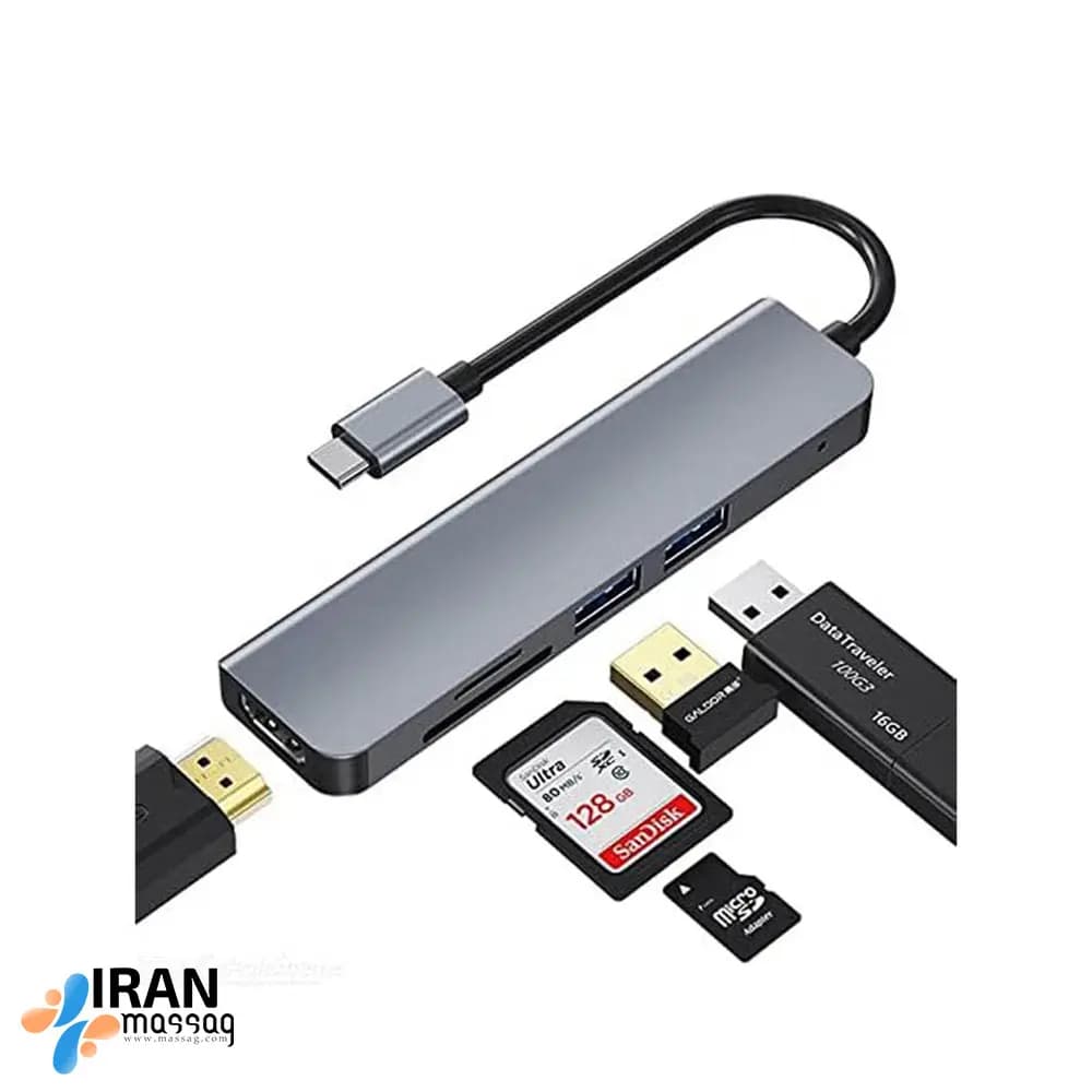 هاب 5 پورت USB-C مدل BYL-2010N | با طراحی کوچک، زیبا — تصویر ۲