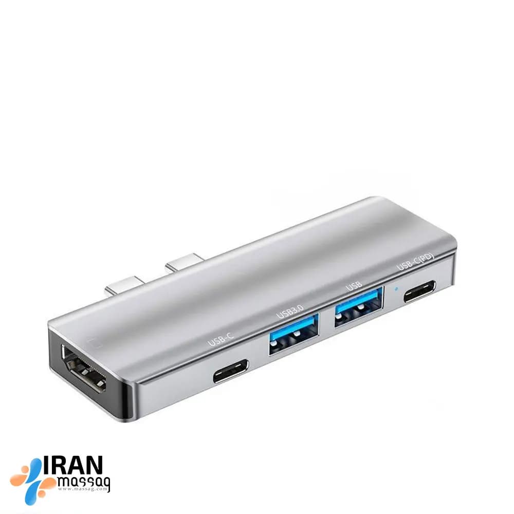 هاب 5 پورت مدل YG-2102 | با بدنه مقاوم از جنس آلیاژ آلومینیوم